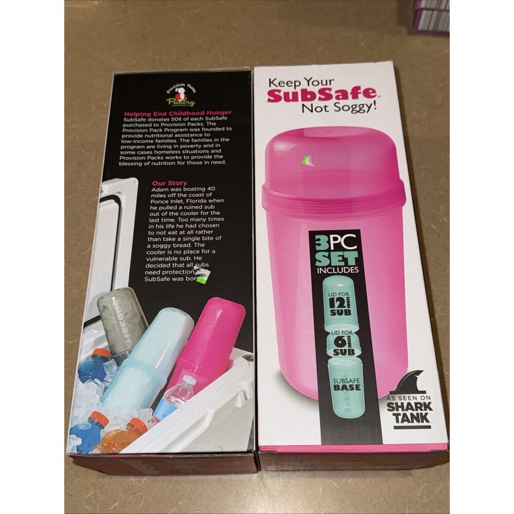 2 SubSafe SHARK TANK Reusable Sandwich Food Container Keep Items Dry & Uncrushed